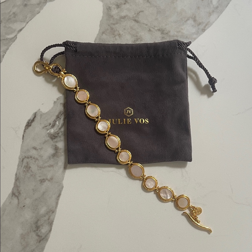 Julie Vos Gold Bracelet with Pearl Accents